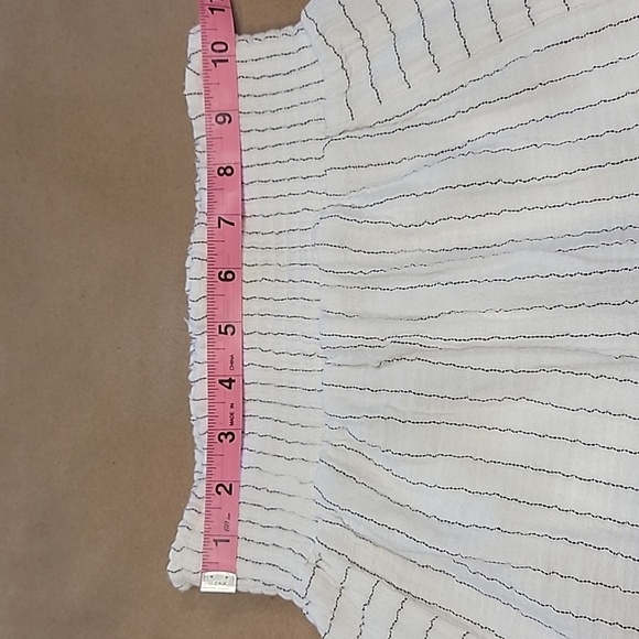 Joie (Size M) Striped Pattern Gauze High Smocked Waistband Wide Leg Pants - Picture 8 of 15